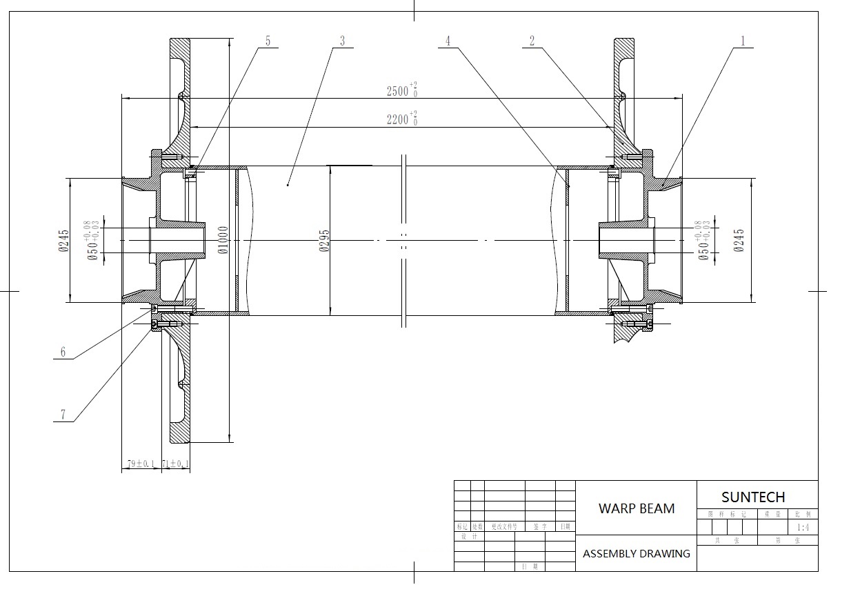 Design details of Warp Beam