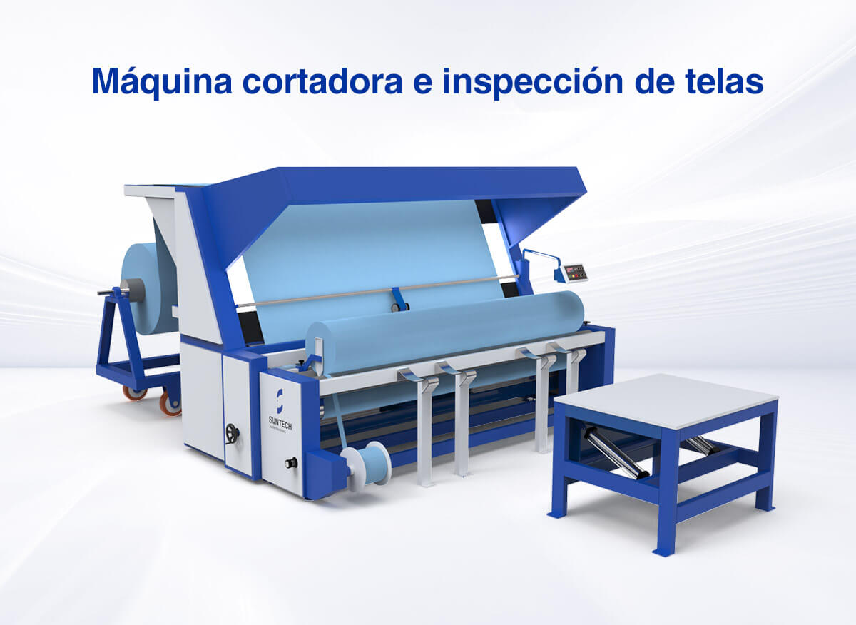 Máquina de inspección y corte de tela