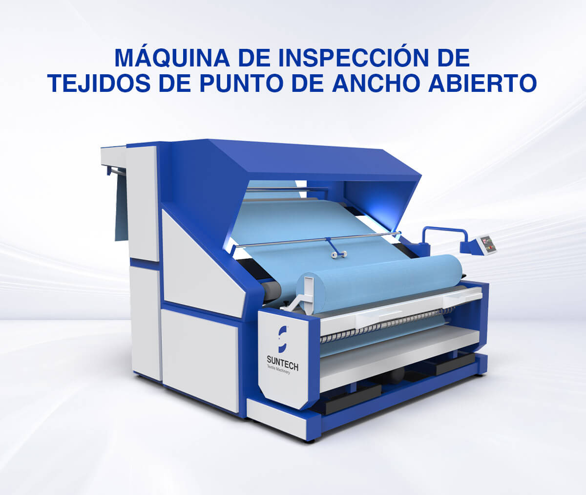 Máquina de inspección y enrollado de telas para tejidos de punto