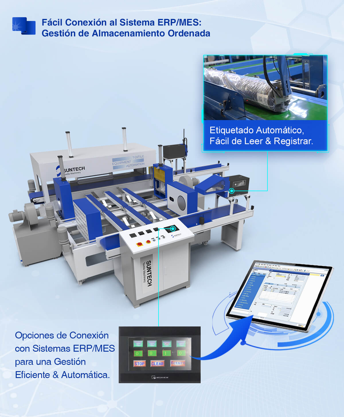 Máquina automática de embalaje de rollos de tela