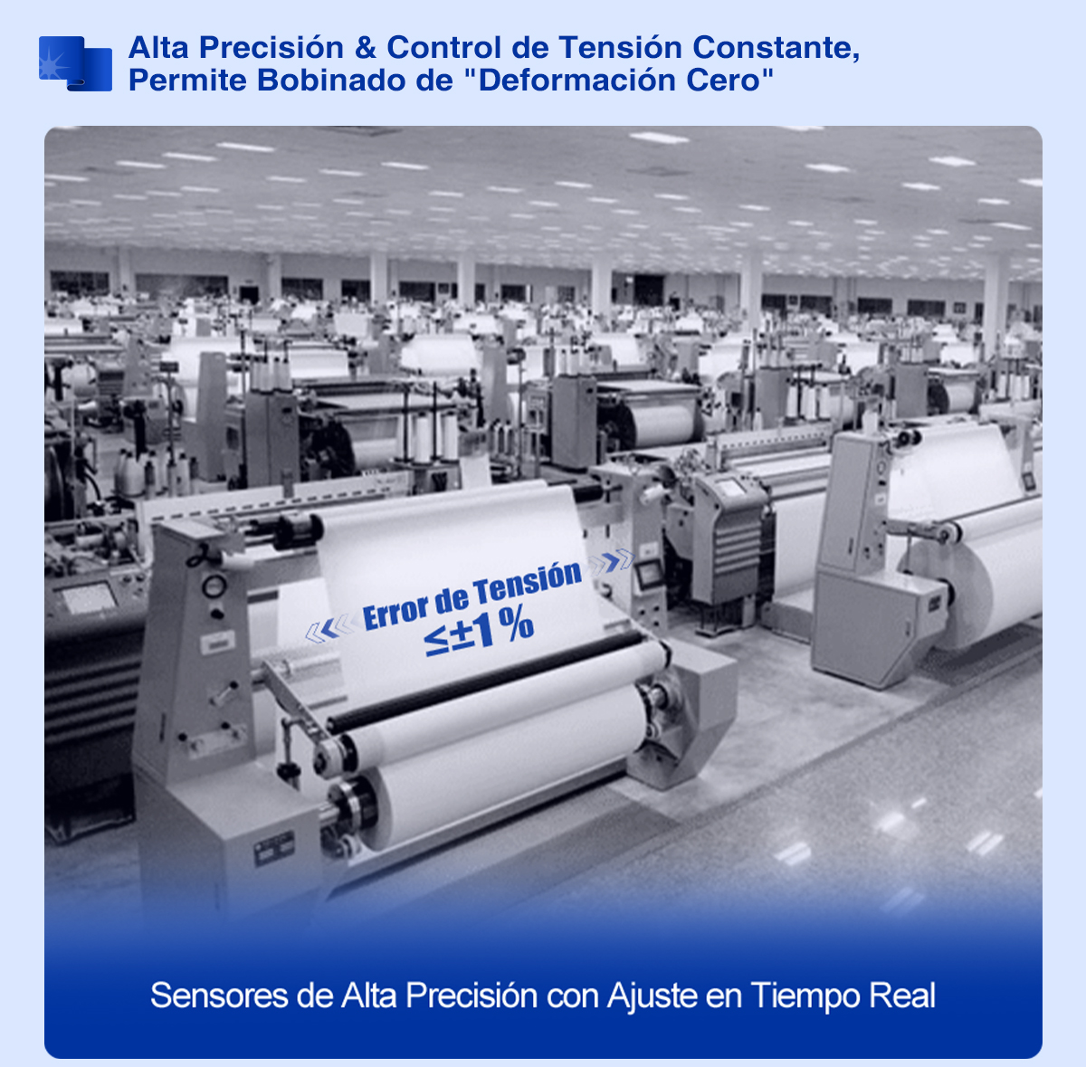 Bobinadora para Telar(Para Fibra de Vidrio) Alta Precisión & Control de Tensión Constante