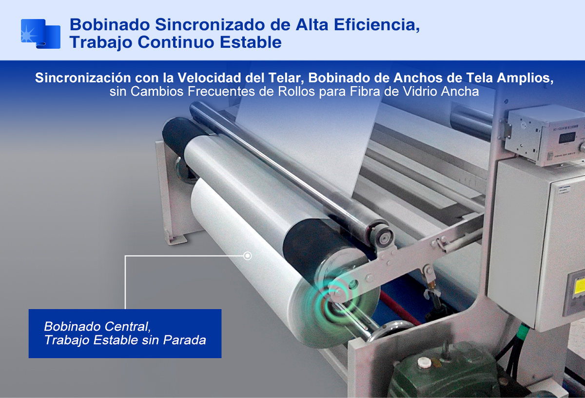 Bobinadora para Telar(Para Fibra de Vidrio) Sincronización con la Velocidad del Telar
