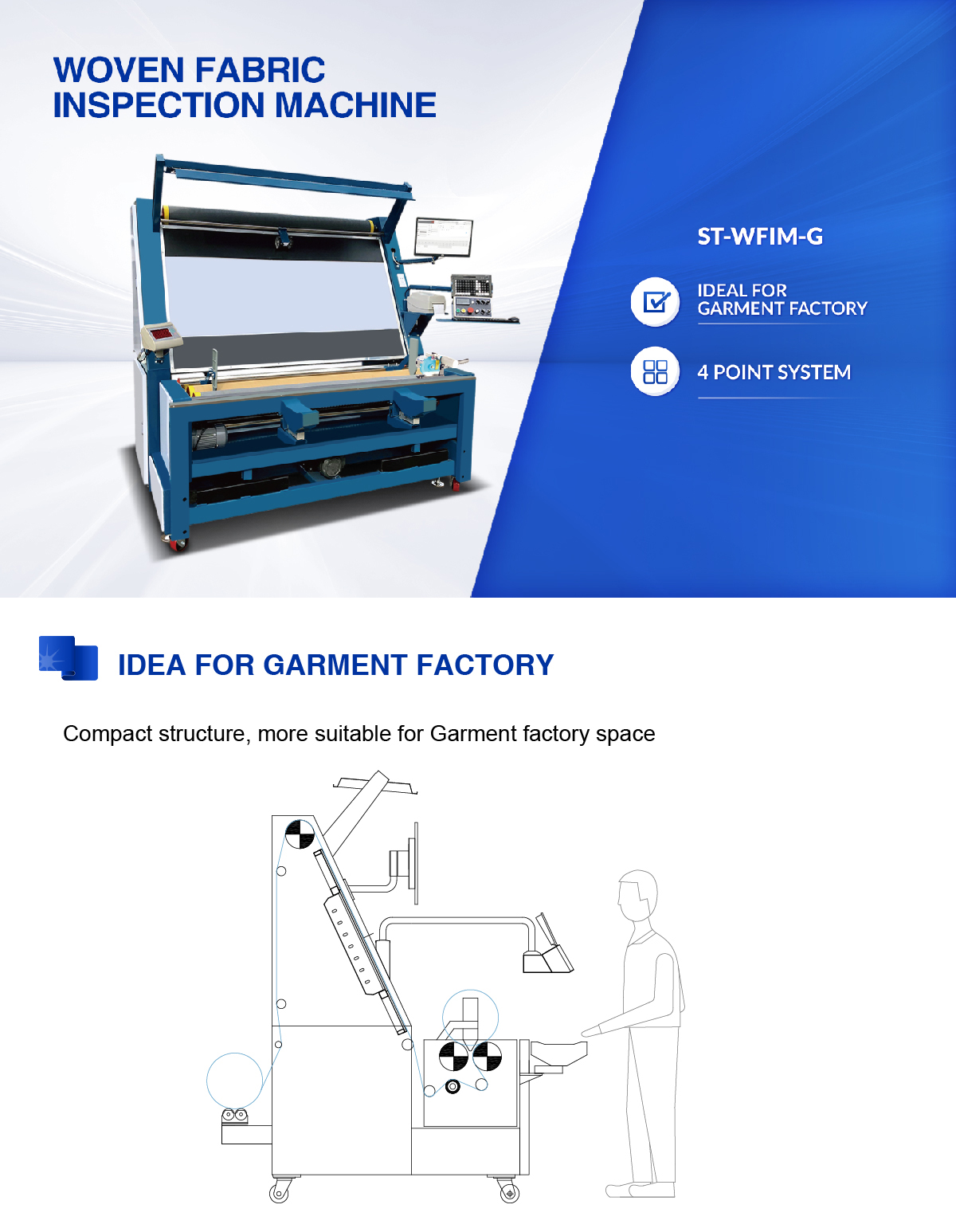 fabric inspection machine for garment factory