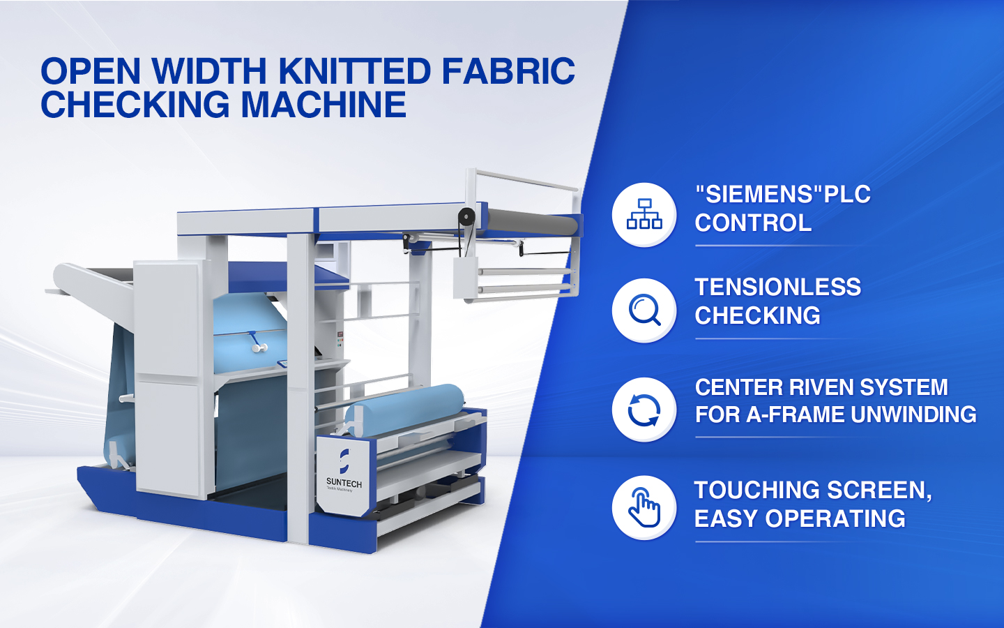  open width knitted fabric inspection machine features
