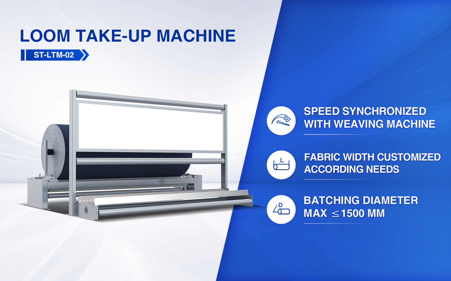 Loom Take-up Machine with Vertical Inspection Screen