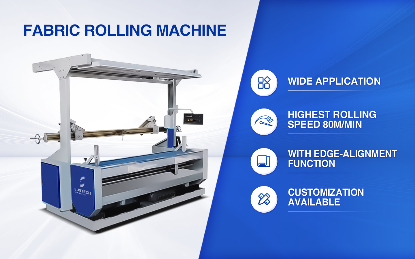 fabric rolling machine for rewinding