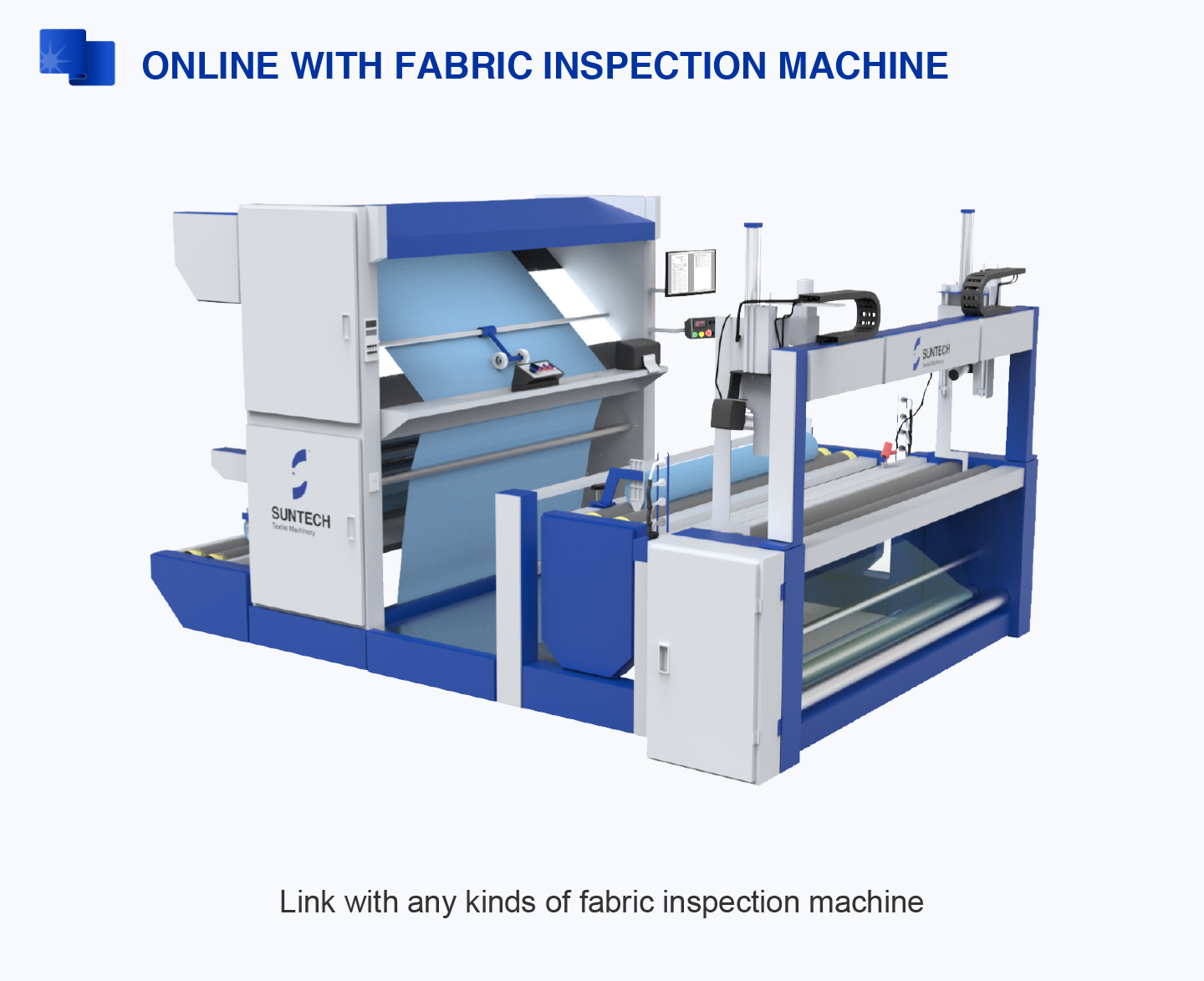 Semi-automatic Fabric Roll Packing Machine online with fabric inspection machine