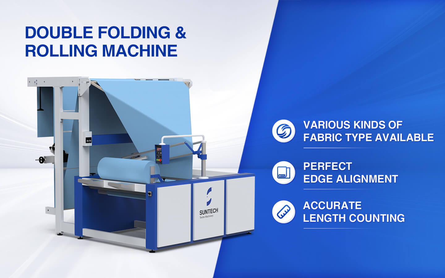 Fabric Double Folding & Rolling Machine