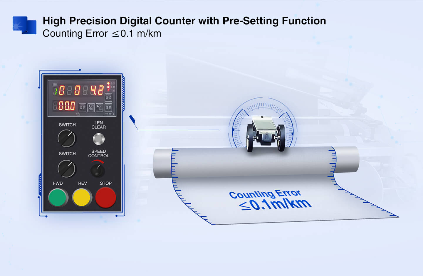 fabric folding machine high precision digital counter
