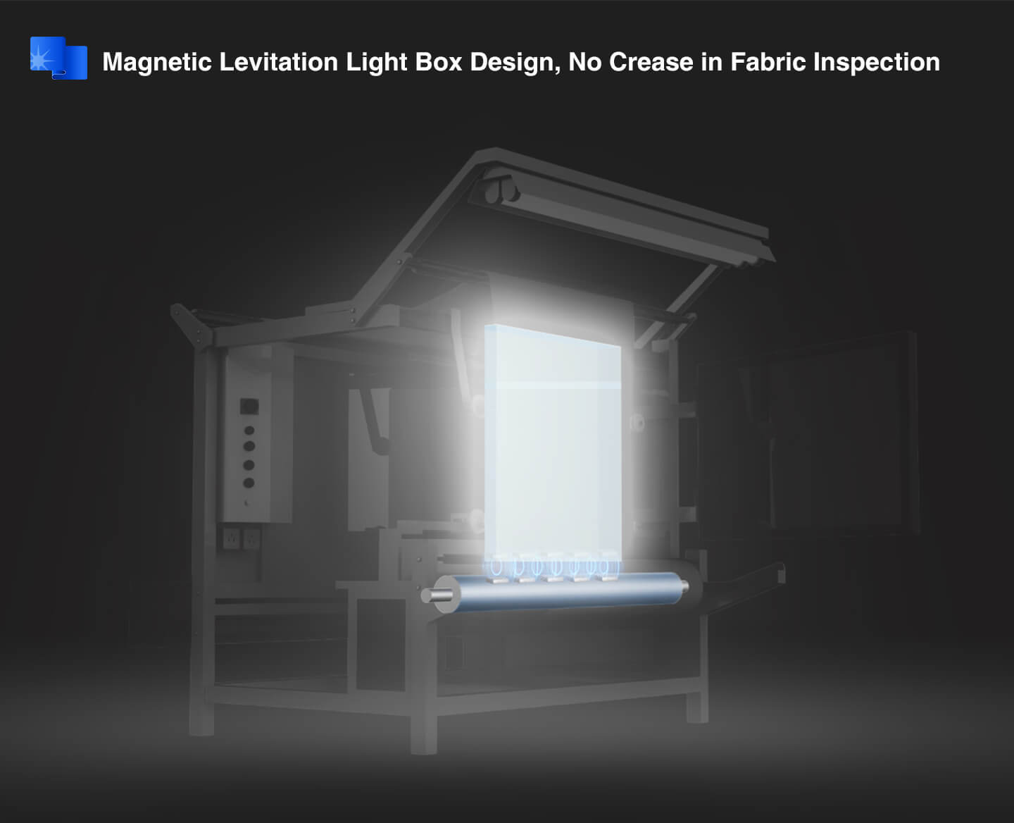 Tubular Fabric Inspection Machine with magnetic levitation light box design