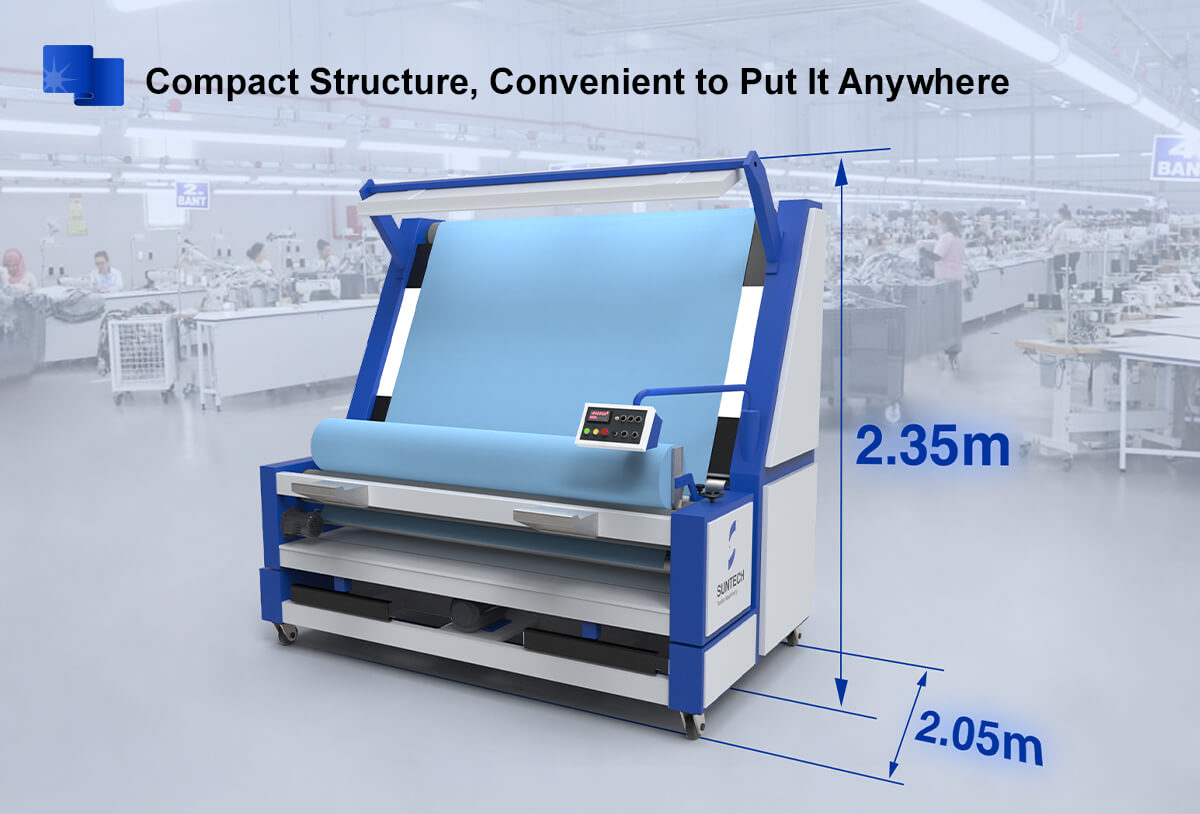 Compact Woven Fabric Inspection Machine is convenient to put it anywhere