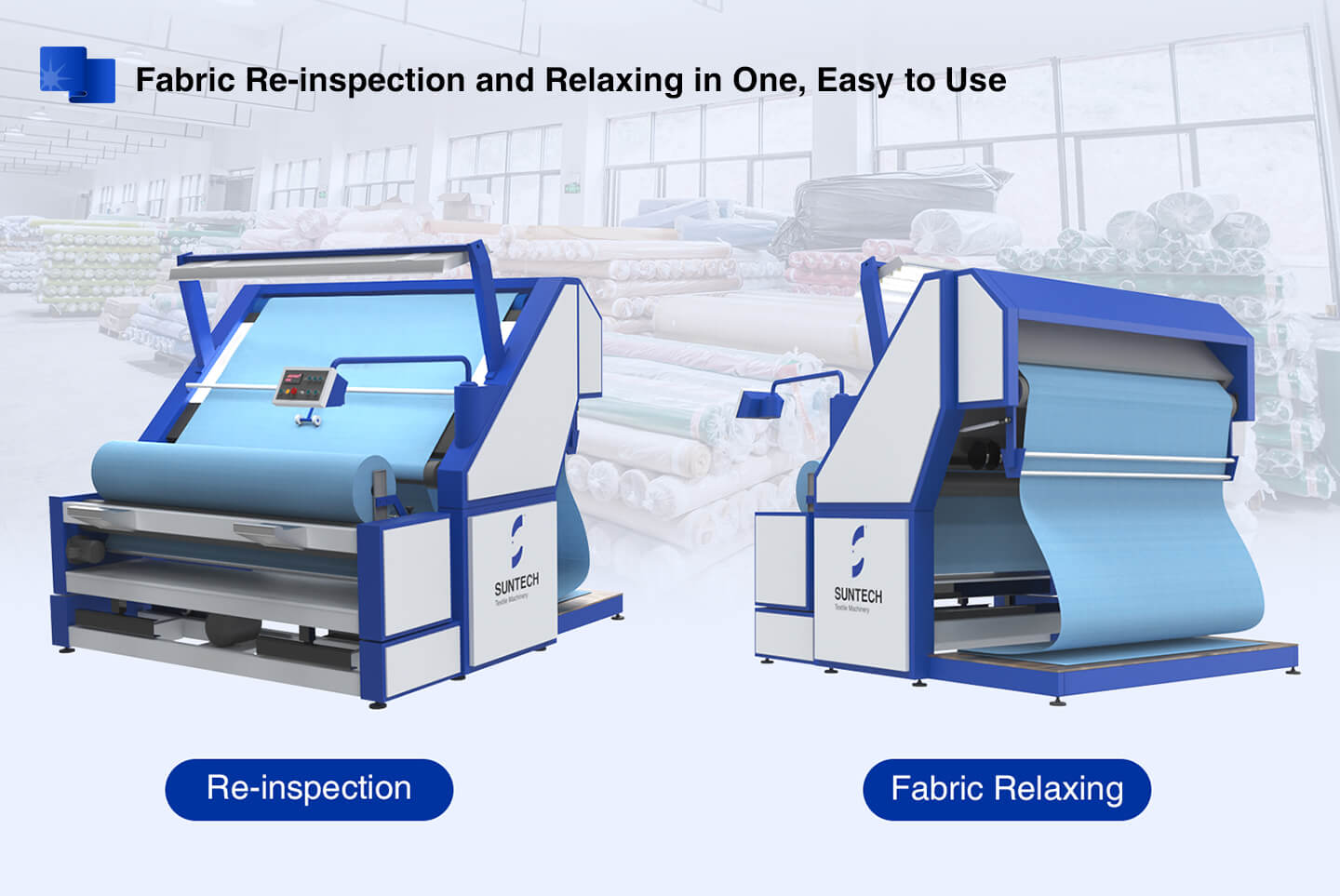 Steam type Fabric Relaxing Machine with inspection function