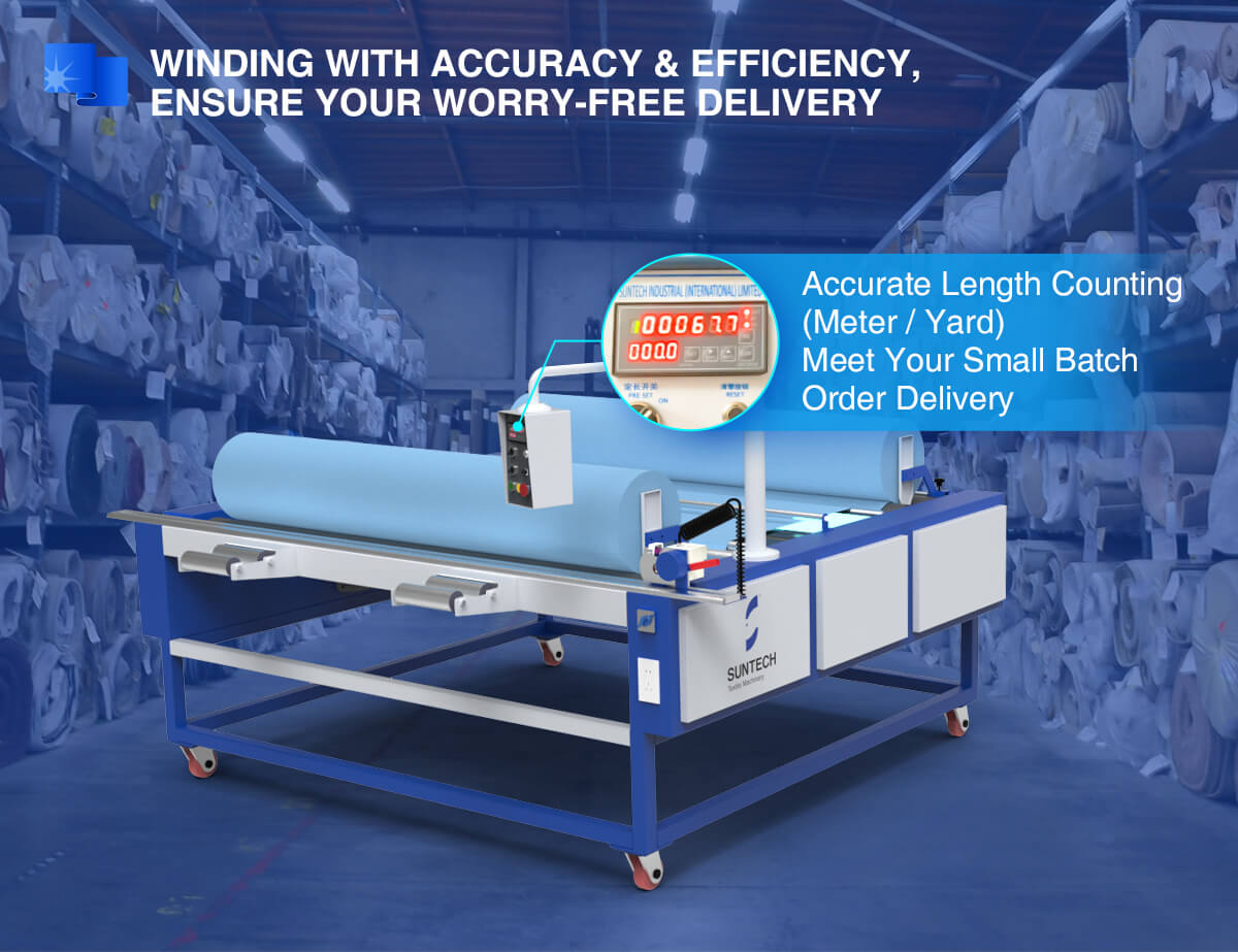cloth measuring & rolling machine winding with accuracy & efficiency