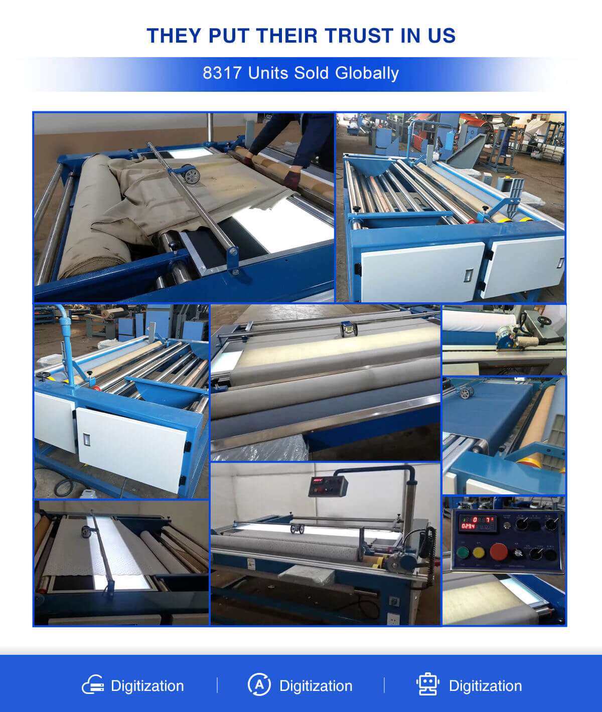 cloth measuring & rolling machine customers feeds