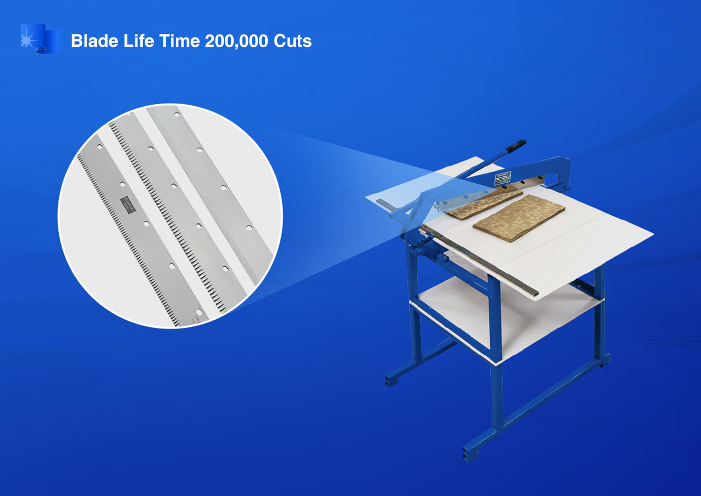 Fabric Swatch Cutter blade life time 200000 cuts