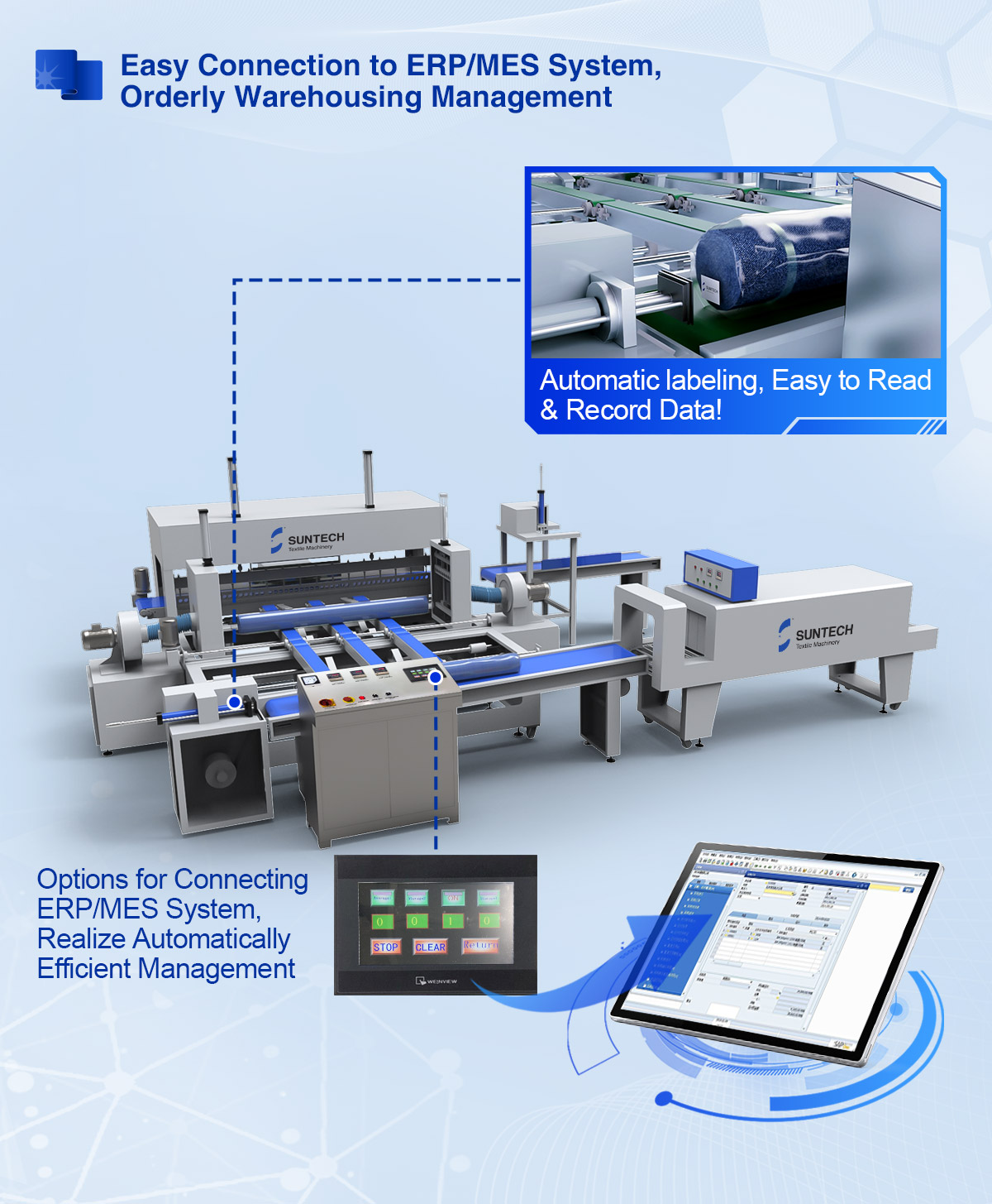 fabric roll packing machine with Automatic labeling