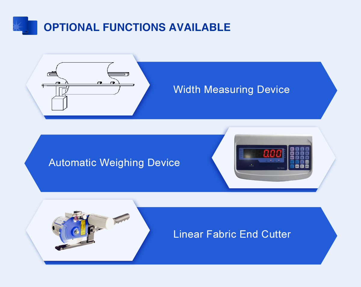 roll to roll fabric relaxing machine optional function: width measuringauto weighinglinear fabric end cutter