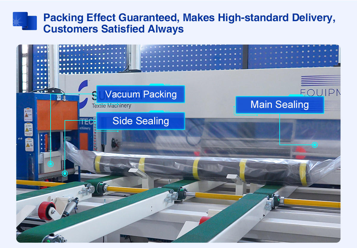 Automated Fabric Roll Packing Solution (Compact Model) with vacuum packing