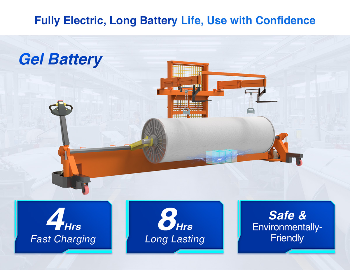 Electric Warp Beam Lift Trolley with gel battery