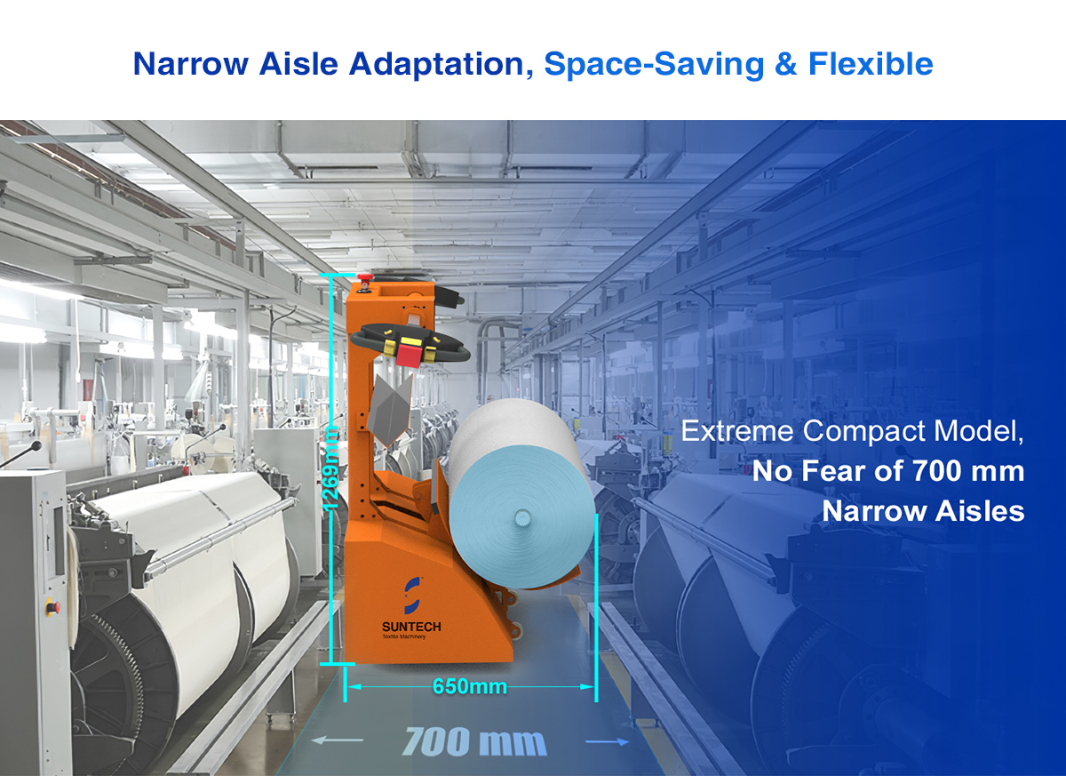 Electric Cloth Roll Doffing Trolley space-saving and flexible