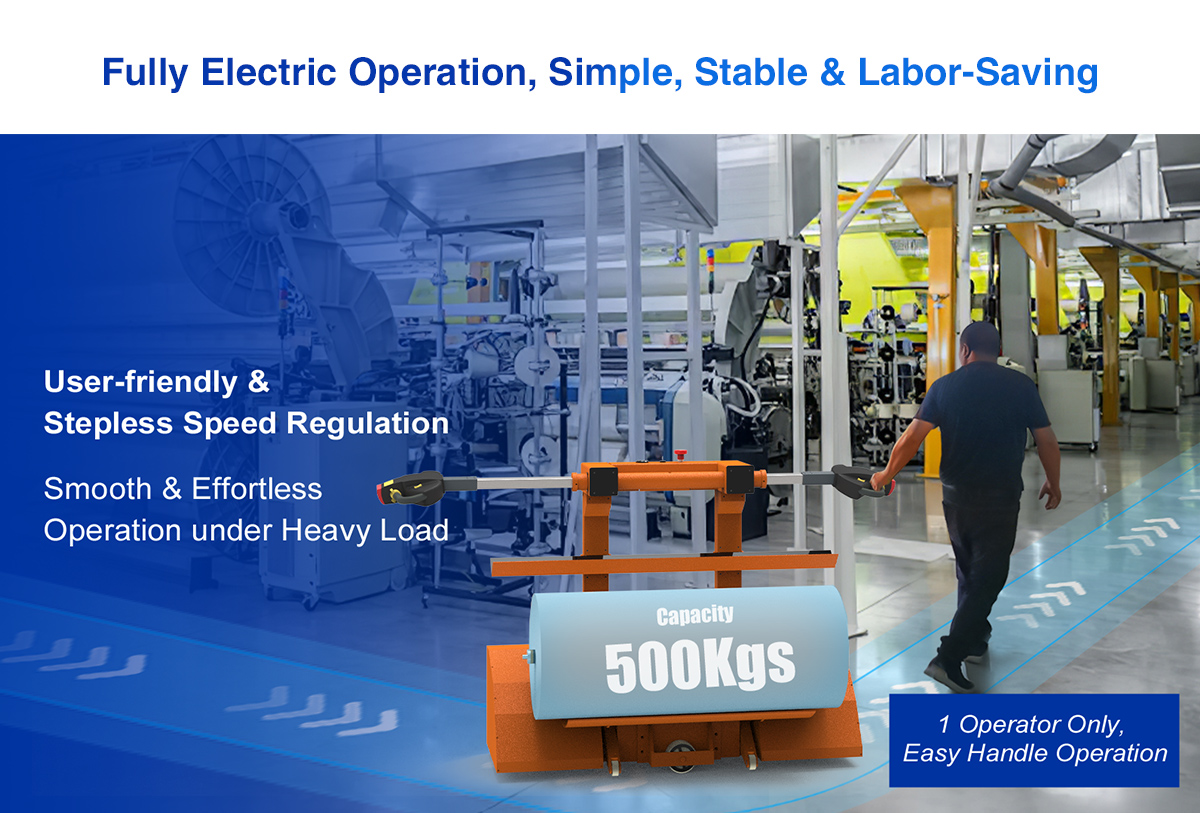 Electric Cloth Roll Doffing Trolley stable and labor-saving