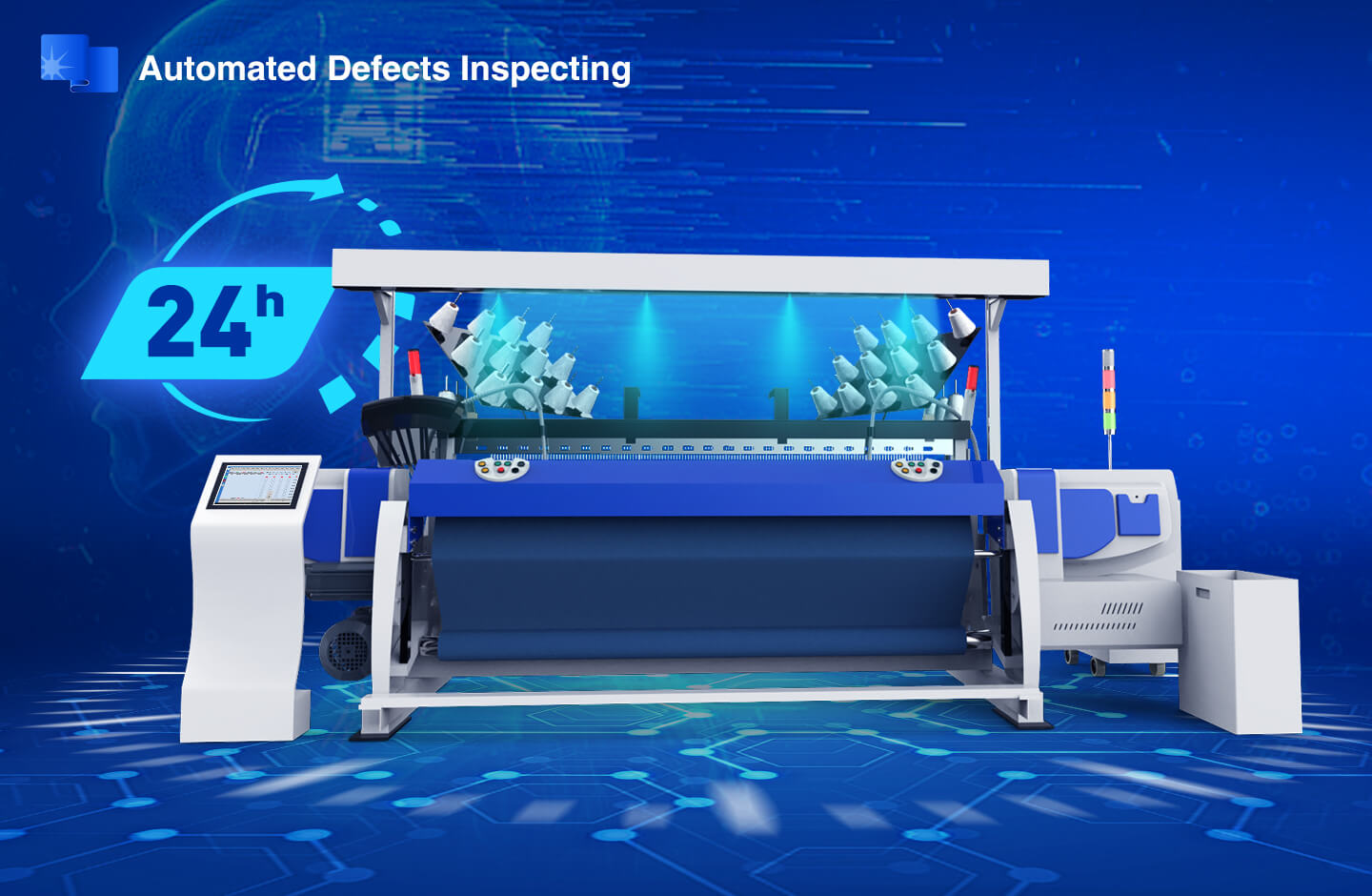 AI Automated Visual Inspection System on loom 24hrs unmanned operation AI Automated Visual Inspection System on loom 24hrs unmanned operation