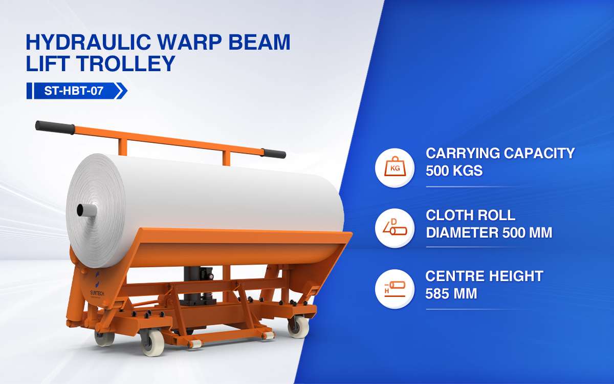 hydraulic cloth roll doffing trolley features hydraulic cloth roll doffing trolley features